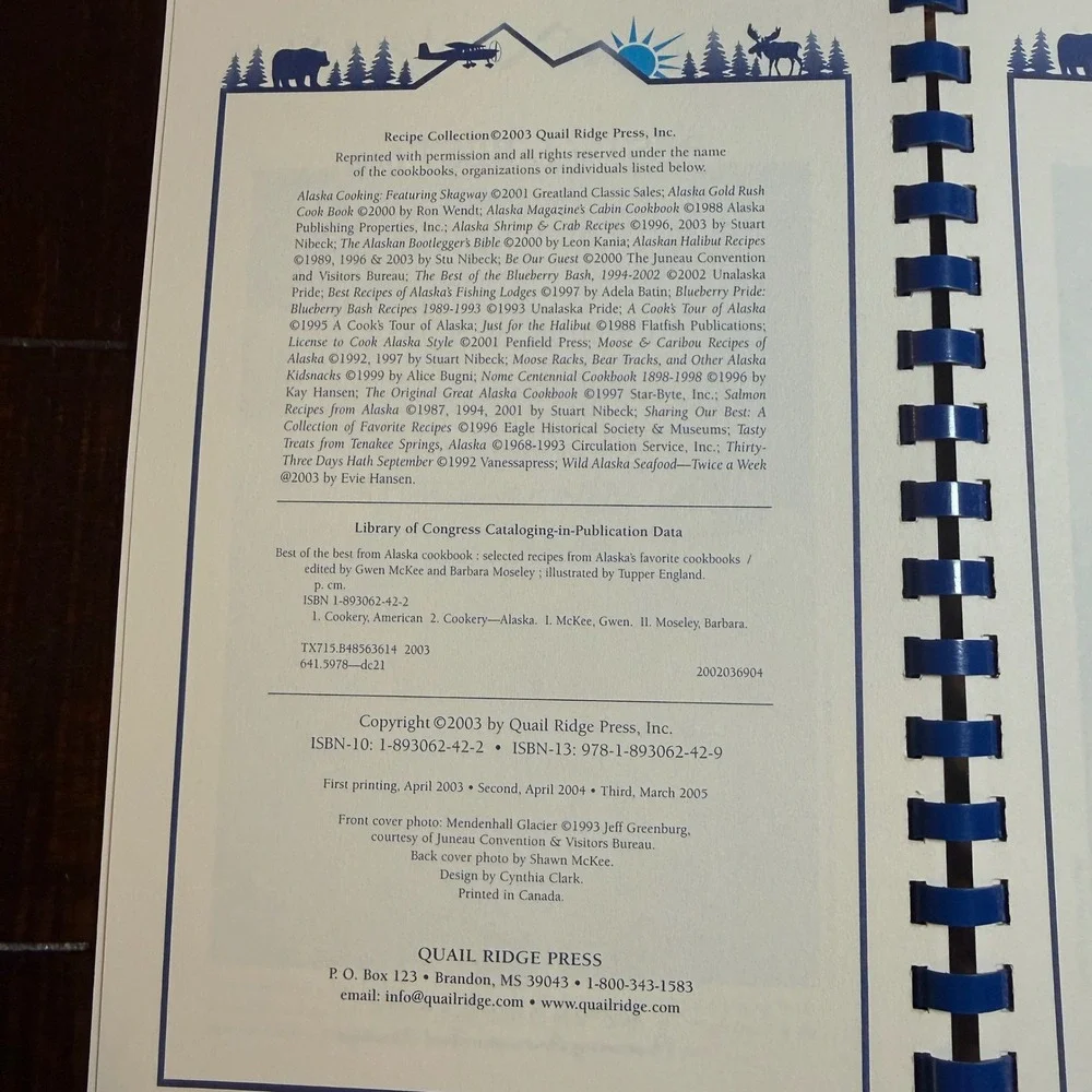 Best of the Best from‎ Alaska Cookbook Quail Ridge Press Spiral Bound VTG 2005